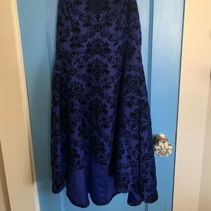 Girls Size 7 Cobalt and velvet black dress